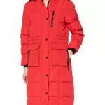 Superdry Womens Longline Everest Faux Fur Coat, High Risk Red