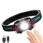 SuperFire Stirnlampe LED Wiederaufladbar, 1 Stück Stirnlampe USB C mit Bewegungssensor