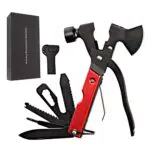 Survival Kit, Messer and Axt, Multifunktionswerkzeug 18-in-1 Multitoolaus Edelstahl Tragbar Hammer Jagdzubehör für Camping