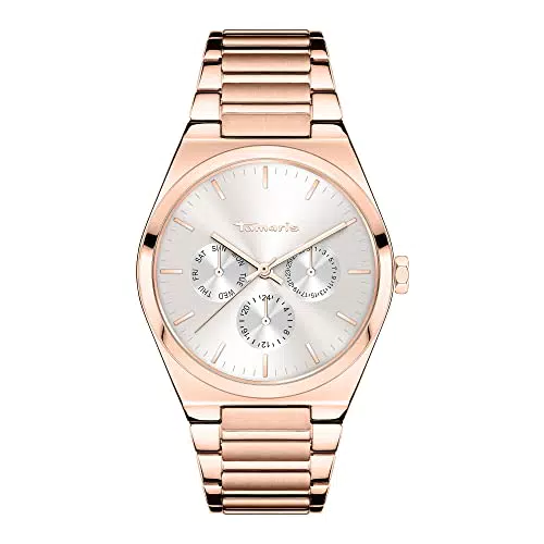 Tamaris Damen analog Quarz Uhr mit Edelstahl Armband TT-0092-MM