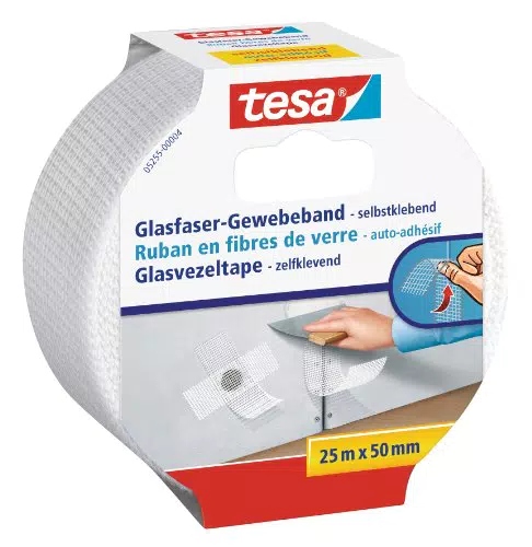 tesa Reparaturband für Risse in Wänden, Glasfaser-Gewebe