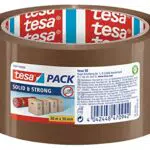 tesapack Solid & Strong - leise abrollbares Paketband / Packband zum sicheren Verschließen von Paketen. Verfügbar in: Transparent und Braun