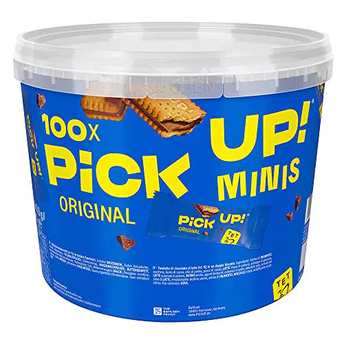 The Bahlsen Family PiCK UP! minis Original, Mini-Riegel mit knackiger Milchschokoladentafel zwischen zwei Keksen
