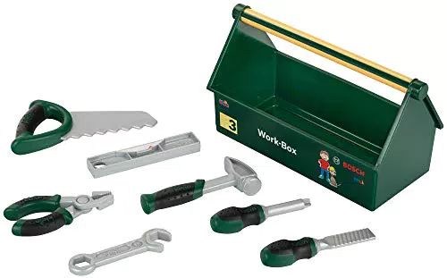 Theo Klein 8573 Werkzeug-Box, 7-teiliges Werkzeug-Set