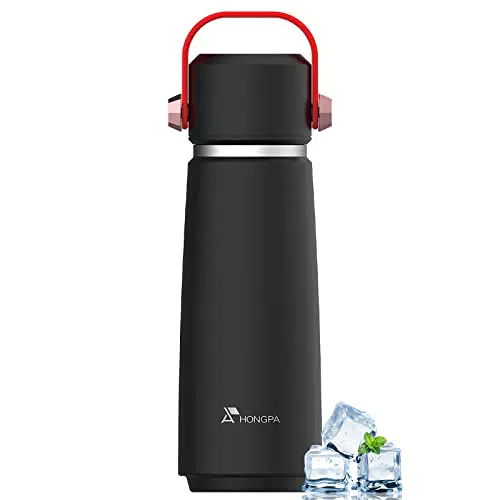 Thermosflasche Edelstahl 316, 450ml Doppelwandige Vakuumisolierte Thermoskanne