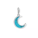 Thomas Sabo Damen Charm-Anhänger Mond Türkis Charm Club 925 Sterling Silber 1537-404-17