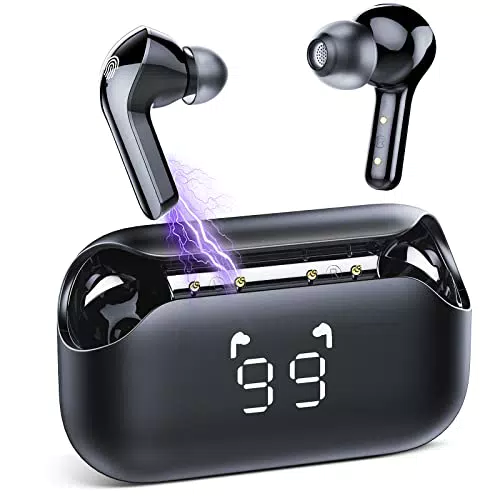 TIMU Bluetooth Kopfhörer 5.3, Kopfhörer Kabellos 60 Stunden Spielzeit mit LED Leistungsanzeige