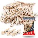 TK Gruppe Timo Klingler 100x Miniklammern - Größe 25 mm Mini Klammer Wäscheklammern Holzklammer aus echten Holz