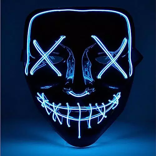 TK Gruppe Timo Klingler LED Grusel blau Maske - wie aus Purge steuerbar