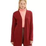 TOM TAILOR Damen 1034465 Cardigan aus Strick, 27785 - Dark Maroon Red Melange