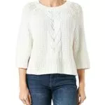 TOM TAILOR Damen 1035301 Pullover mit Zopfmuster, 10315 - Whisper White