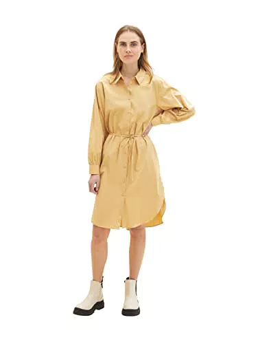 TOM TAILOR Denim Damen 1035446 Blusenkleid, 31041-Brown Rice