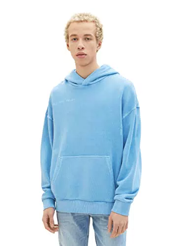 TOM TAILOR Denim Herren Sweatshirt 1035669, 18395 - Rainy Sky Blue