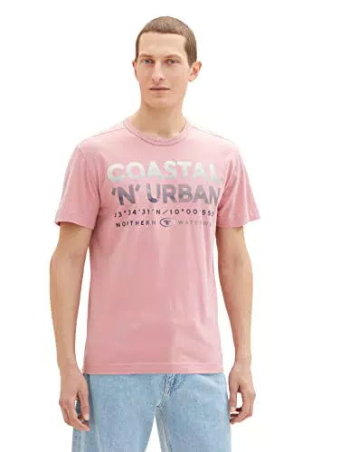 TOM TAILOR Herren 1035541 T-Shirt, 13009 - Velvet Rose