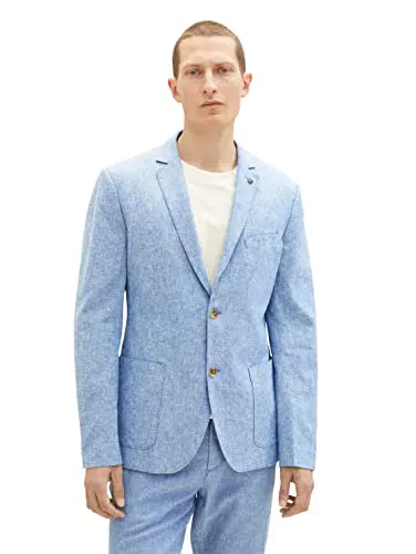 TOM TAILOR Herren 1037190 Sakko, 26507 - Helsinki Night Blue Chambray