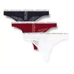 Tommy Hilfiger Damen 3er Pack Strings Tangas, Mehrfarbig