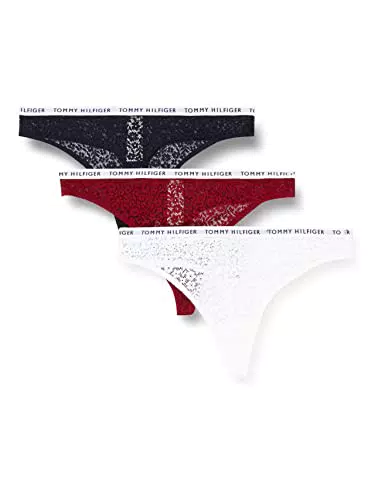Tommy Hilfiger Damen 3er Pack Strings Tangas, Mehrfarbig