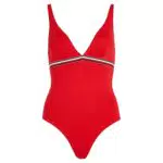 Tommy Hilfiger Damen Badeanzug Cut-out, Rot, L