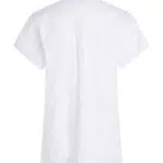 Tommy Hilfiger Damen Bluse Leinen, Weiß, 40