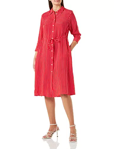 Tommy Hilfiger Damen Kleid Cupro Rope Sommerkleid, Rot