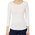 Tommy Hilfiger Damen Langarmshirt 1985 Slim Slub Basic