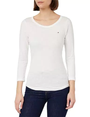 Tommy Hilfiger Damen Langarmshirt 1985 Slim Slub Basic
