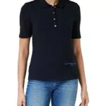 Tommy Hilfiger Damen Poloshirt Kurzarm Slim Fit, Blau