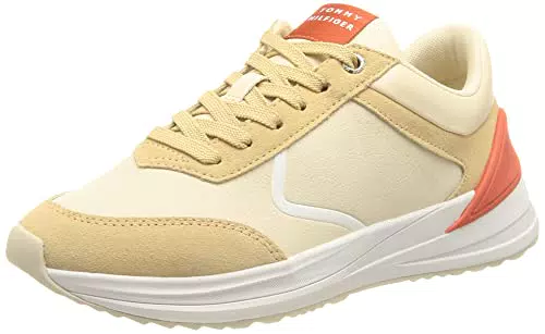 Tommy Hilfiger Damen Runner Sneaker Sportschuhe, Beige