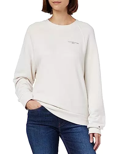 Tommy Hilfiger Damen Sweatshirt 1985 ohne Kapuze, Beige