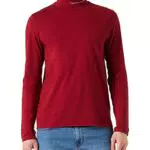 Tommy Hilfiger Herren Langarmshirt Rollkragen, Rot, M