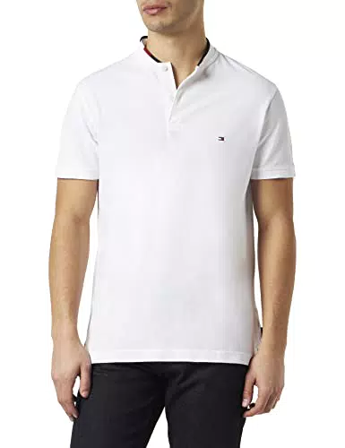 Tommy Hilfiger Herren Poloshirt Kurzarm Slim Fit, Weiß