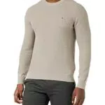 Tommy Hilfiger Herren Pullover ohne Kapuze, Beige, 3XL