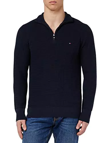 Tommy Hilfiger Herren Pullover ohne Kapuze, Blau, L