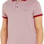 Tommy Hilfiger Herren Tipped Slim Polo S/S Polos, White/Arizona Red Mouline