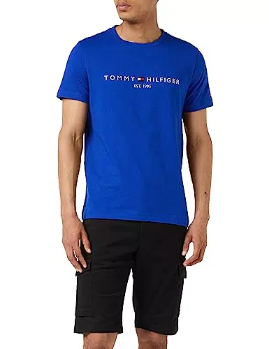 Tommy Hilfiger Herren Tommy Logo Tee Sporttop, Ultra Blue