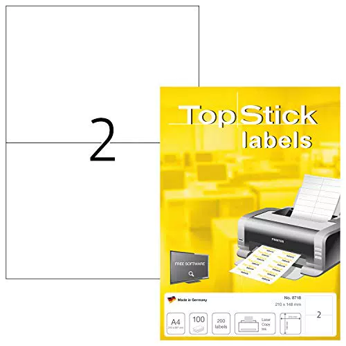 TopStick 8718 Universal Etiketten, 100 Blatt, 210 x 148 mm