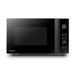 Toshiba MV-AM20T Mikrowelle/Solo-Mikrowelle/ 20 L/ 800 W/ 5 Leistungsstufen/ 12 Automatikprogramme/Emaille Innenraum/einfach zu reinigen/Auftaufunktion/Glasdrehteller /Schwarz