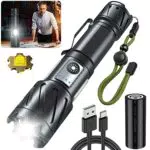 TPTT Taschenlampe Led 20000 Lumen Aufladbar, Extrem Hell Stark Taktische Taschenlampen Batteriebetrieben mit XHP160.2