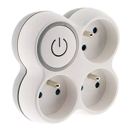 Triplite 16A façade + interrupteur gris/blanc