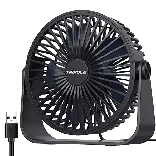 TriPole USB-Tischventilator, 3 Geschwindigkeiten, Luftstrom