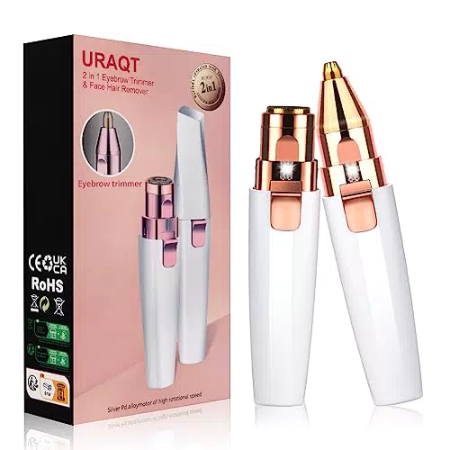 URAQT Gesichtshaarentferner für frauen, 2 in 1 USB Elektrischer Augenbrauen Rasier
