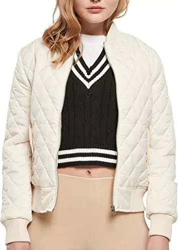 Urban Classics Women's Ladies Diamond Quilt Nylon Jacket Jacke