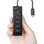 USB C Hub, 4-Port USB Hub 3.0, Latenzfreier 5Gbps USB verteiler