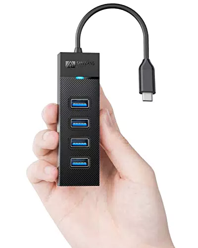 USB C Hub, 4-Port USB Hub 3.0, Latenzfreier 5Gbps USB verteiler