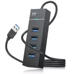 USB Hub, 4-Port USB hub 3.0 mit 100cm Kabel, Latenzfreier 5-Gbit/s-USB Adapter