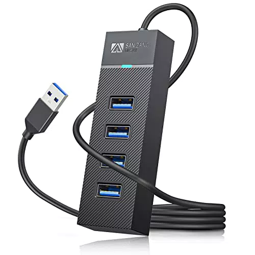 USB Hub, 4-Port USB hub 3.0 mit 100cm Kabel, Latenzfreier 5-Gbit/s-USB Adapter