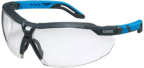 Uvex i-5 - Schutzbrille für Arbeit und Labor - Transparent / Anthrazitblau