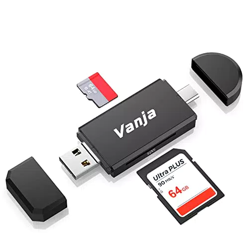 Vanja Speicherkartenleser, SD/TF Kartenleser und USB Type C OTG Adapter für SDXC