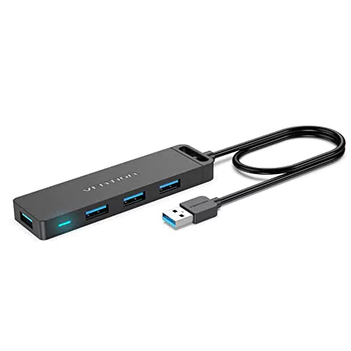 VENTION USB Verteiler USB HUB 3.0 Splitter 4-Port Ultra Slim Laden unterstützt USB MacBook Adapter
