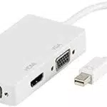 Vivanco Mini DisplayPort auf HDMI/DVI/VGA Universal‐Adapter weiß